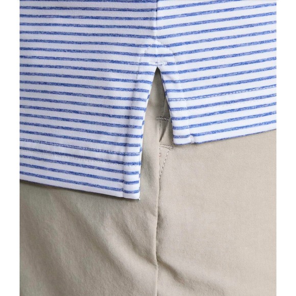 Vineyard Vines Bradley Performance Mens XL Polo Blue White Striped Whale Logo - Picture 6 of 6